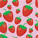Seamless pattern of strawberries - vector illustration