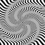 Torsion and rotation movement. Op art design. Vector art.