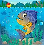 Piranha fish underwater theme 2 - eps10 vector illustration.