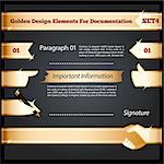 Golden Design Elements For Documentation Set4. In the EPS file, each element is grouped separately. Clipping paths included in additional jpg format.