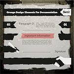 Grunge Design Elements For Documentation Set2. In the EPS file, each element is grouped separately. Clipping paths included in additional jpg format.