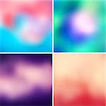 Abstract colorful blurred vector backgrounds set 23