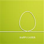Happy Easter card with paper egg. Vector illustration.