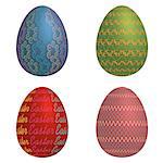 Illustration  easter eggs on a white background