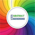 Twirling rainbow background design with circle  shape for text