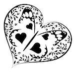 is an illustration of  heart with butterfly in eps file