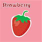 Vector illustration of strawberry on pink color