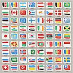 Set of World States Flags. Clipping paths included in additional jpg format