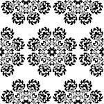 Repetitive black cutout pattern on white background - Slavic folk art pattern