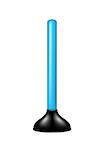 Plunger with blue handle isolated on white background