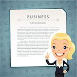 Aquamarine Business Background with Business Lady. Seamless Pattern in Swatches. Clipping paths included in additional jpg format.