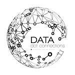 Abstract network connection. Vector technology background on white background