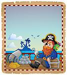 Parchment with pirate ship deck 7 - eps10 vector illustration.