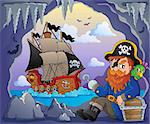 Sitting pirate theme image 5 - eps10 vector illustration.