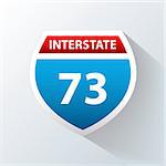 Interstate Sign on a white background. Vector illustration