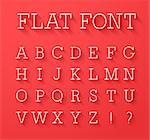 Flat font with shadow effect. Vector illustration.