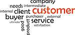 A word cloud of customer related items