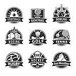 large set of vector logos for sports