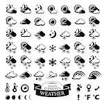 Collection of different weather icons vector illustration