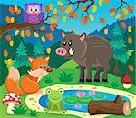 Forest animals topic image 2 - eps10 vector illustration.
