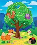 Forest animals topic image 3 - eps10 vector illustration.