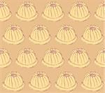 Sketch tasty muffin in vintage style, vector seamless pattern