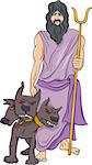 Cartoon Illustration of Mythological Greek God Hades