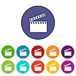 Film web flat icon in different colors. Vector Illustration