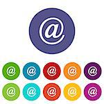 Email web flat icon in different colors. Vector Illustration