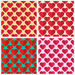 Vector Seamless Pattern with hearts, flat deasing