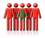 Flag of Morocco on stick figure - national and social community symbol 3D icon