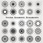 Vector illustration set of geometric circle elements.