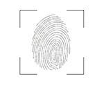 digital fingerprint scanning process icon isolated on white