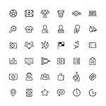 Set of Outline Vector Icons on the Theme of Soccer for Yours Sports Apps or other Projects. Isolated on white background. Clipping paths included in additional jpg format.