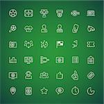Set of Thin Vector Icons on the Theme of Soccer for Yours Sports Apps or other Projects. Clipping paths included in additional jpg format.