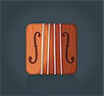 Vector illustration of violin icon for music software, eps10