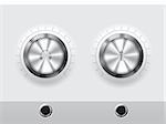 Volume knobs for outer headphones and or microphone with wite plate