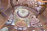 Ornate domes of the Blue Mosque (Sultanahmet Camii) (Sultan Ahmet Mosque) (Sultan Ahmed Mosque), UNESCO World Heritage Site, 17th century monument in Istanbul, Turkey, Europe