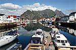 Henningsvaer village, Lofoten Islands, Arctic, Norway, Scandinavia, Europe