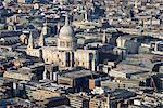 Elevated view of St. Paul's Cathedral and surrounding buildings, London, England, United Kingdom, Europe