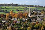 St. Mary's Parish Church and Village in autumn, Painswick, Cotswolds, Gloucestershire, England, United Kingdom, Europe