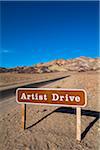 Road Sign for Artist Drive, Death Valley National Park, California, USA