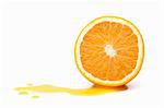 Halved orange with juice