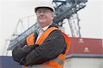 Portrait of dock worker at port