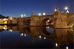 Old Bridge over Main River (Alte Mainbrucke), Wurzburg, Franconia, Bavaria, Germany, Euruope