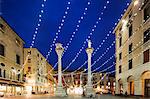 Christmas decorations in Piazza Signori, Vicenza, UNESCO World Heritage Site, Veneto, Italy, Europe
