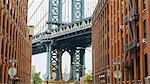 Manhattan Bridge detail, New York, United States of America, North America