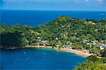 View over the bay of Castara, Tobago, Trinidad and Tobago, West Indies, Caribbean, Central America