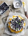 Meringue with blueberries