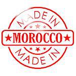 Made in Morocco red seal image with hi-res rendered artwork that could be used for any graphic design.